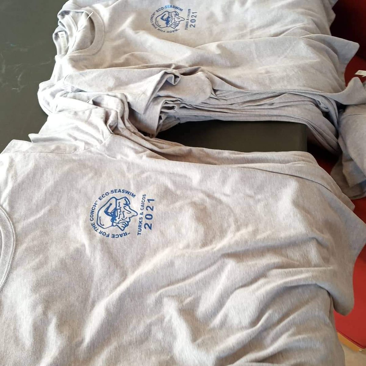 Heat-press transfers for a Turks & Caicos event run